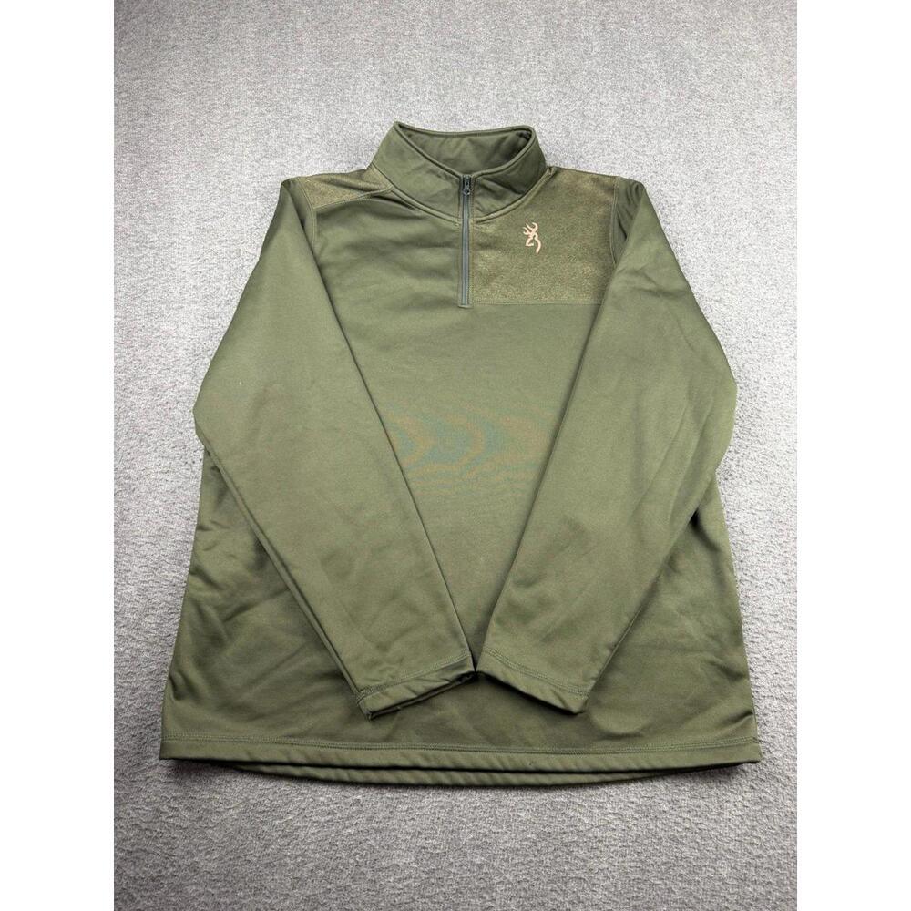 Browning‎ Men's Size XL Porter Quarter Zip Pullover Olive Green